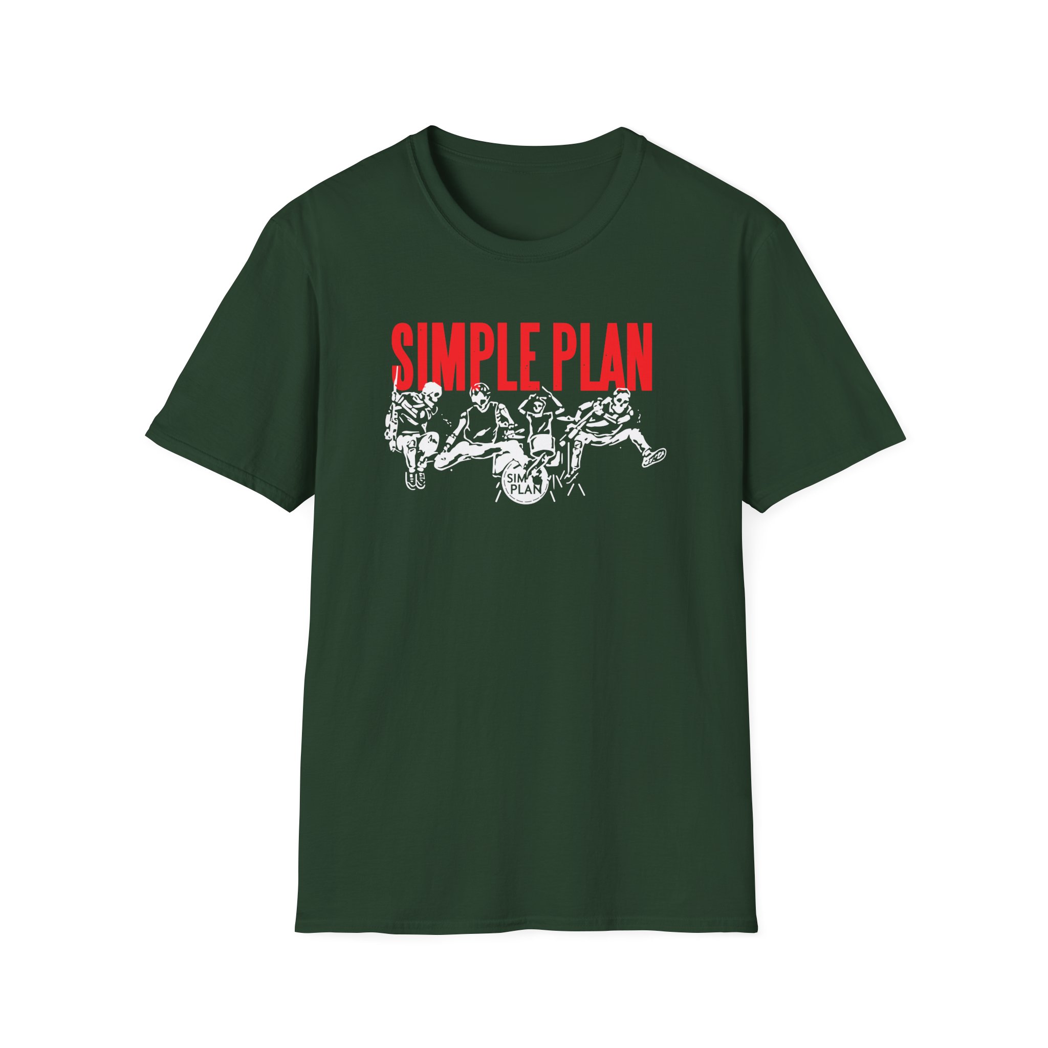 Simple Plan Live Skeleton Unisex Softstyle T-Shirt