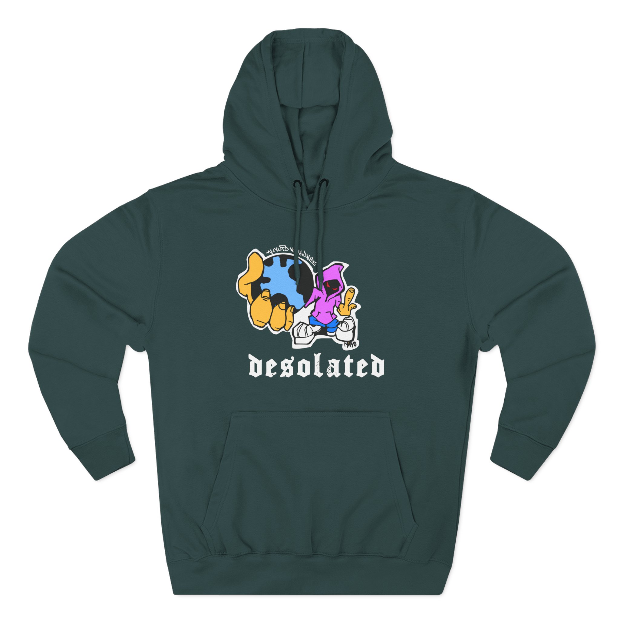 Desolated Globe Three-Panel Fleece Hoodie