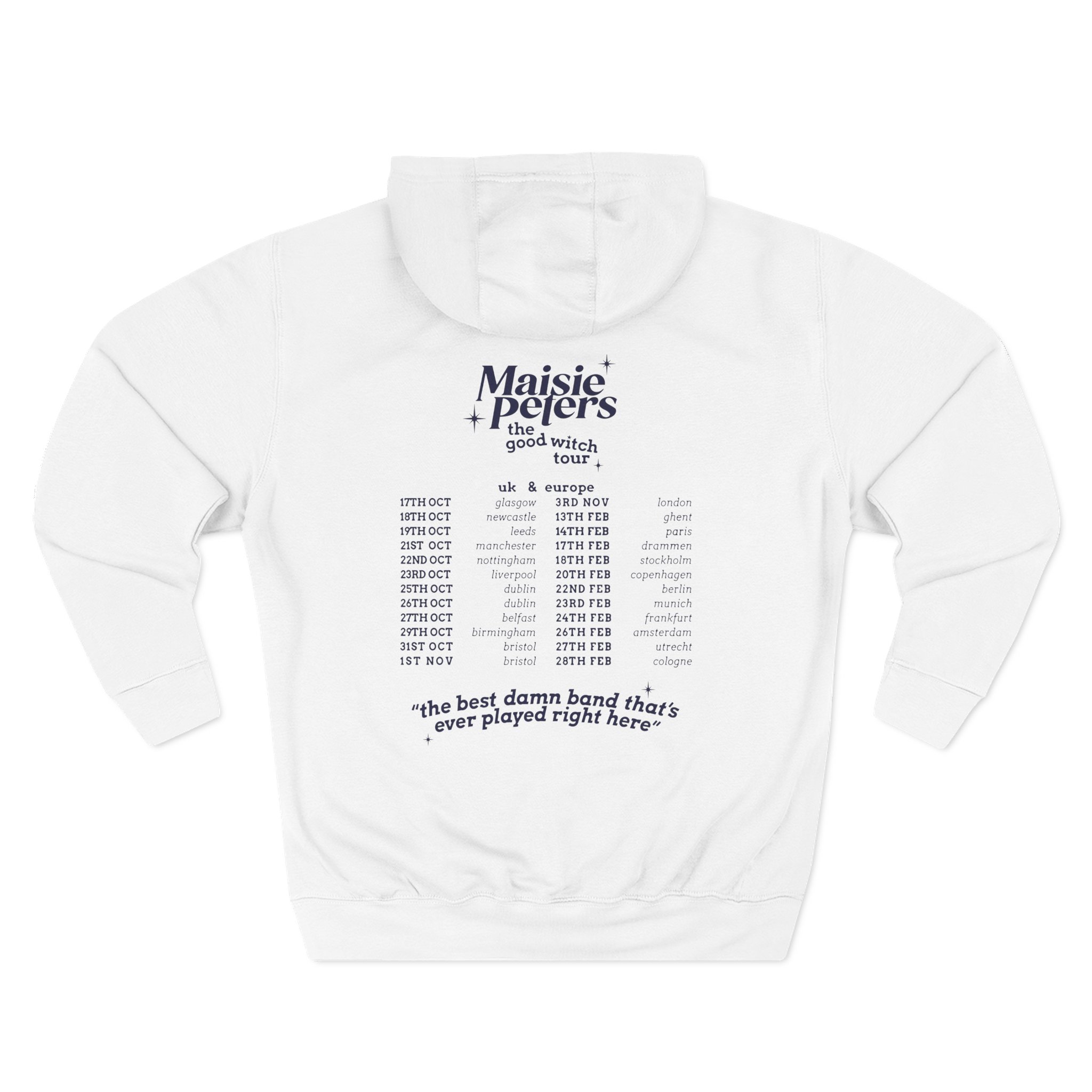 Maisie Peters the Good With Uk/eu 23/24 Tour Three-Panel Fleece Hoodie