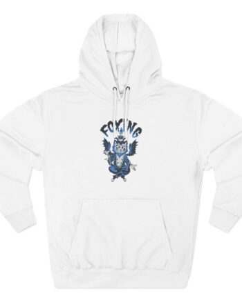 Foxing Four-eyed Cat Three-Panel Fleece Hoodie
