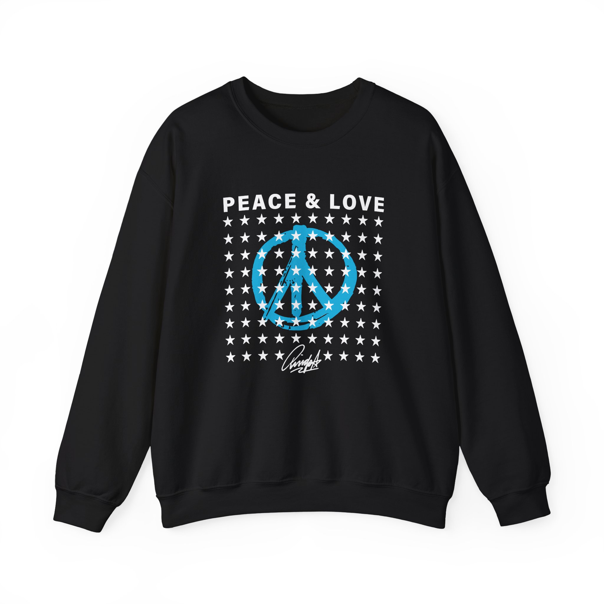 Ringo Starr Peace & Love Stars Unisex Heavy Blendâ„¢ Crewneck Sweatshirt
