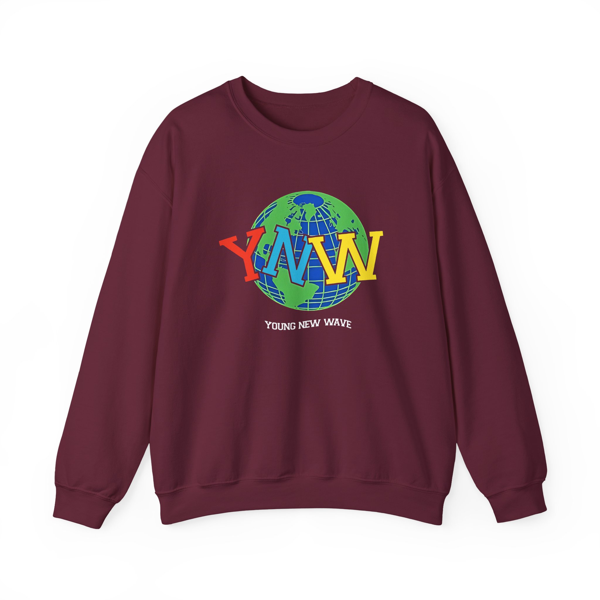 YNW Melly globe Unisex Heavy Blendâ„¢ Crewneck Sweatshirt