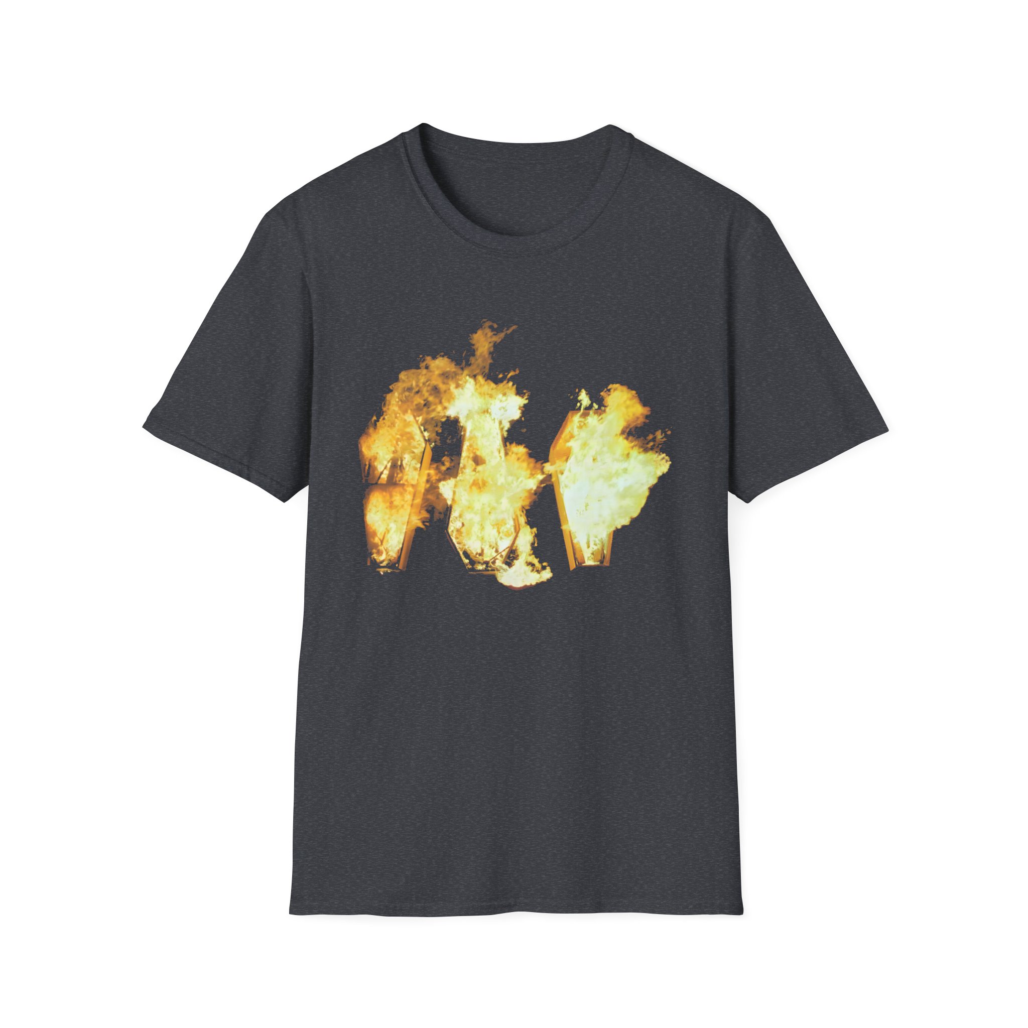 Show Me the Body Flaming Coffins Unisex Softstyle T-Shirt