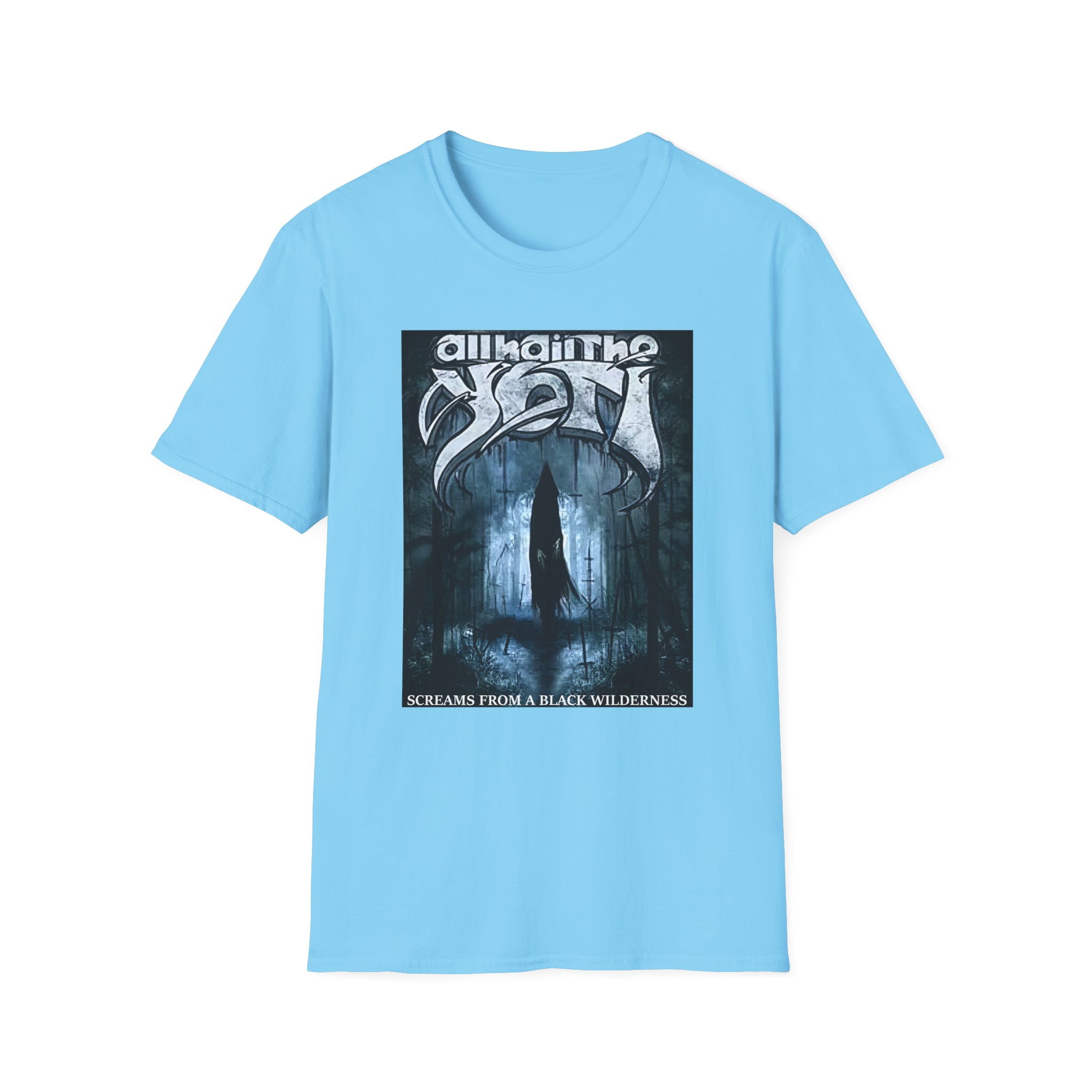 All Hail the Yeti Screams From a Black Wilderness Unisex Softstyle T-Shirt