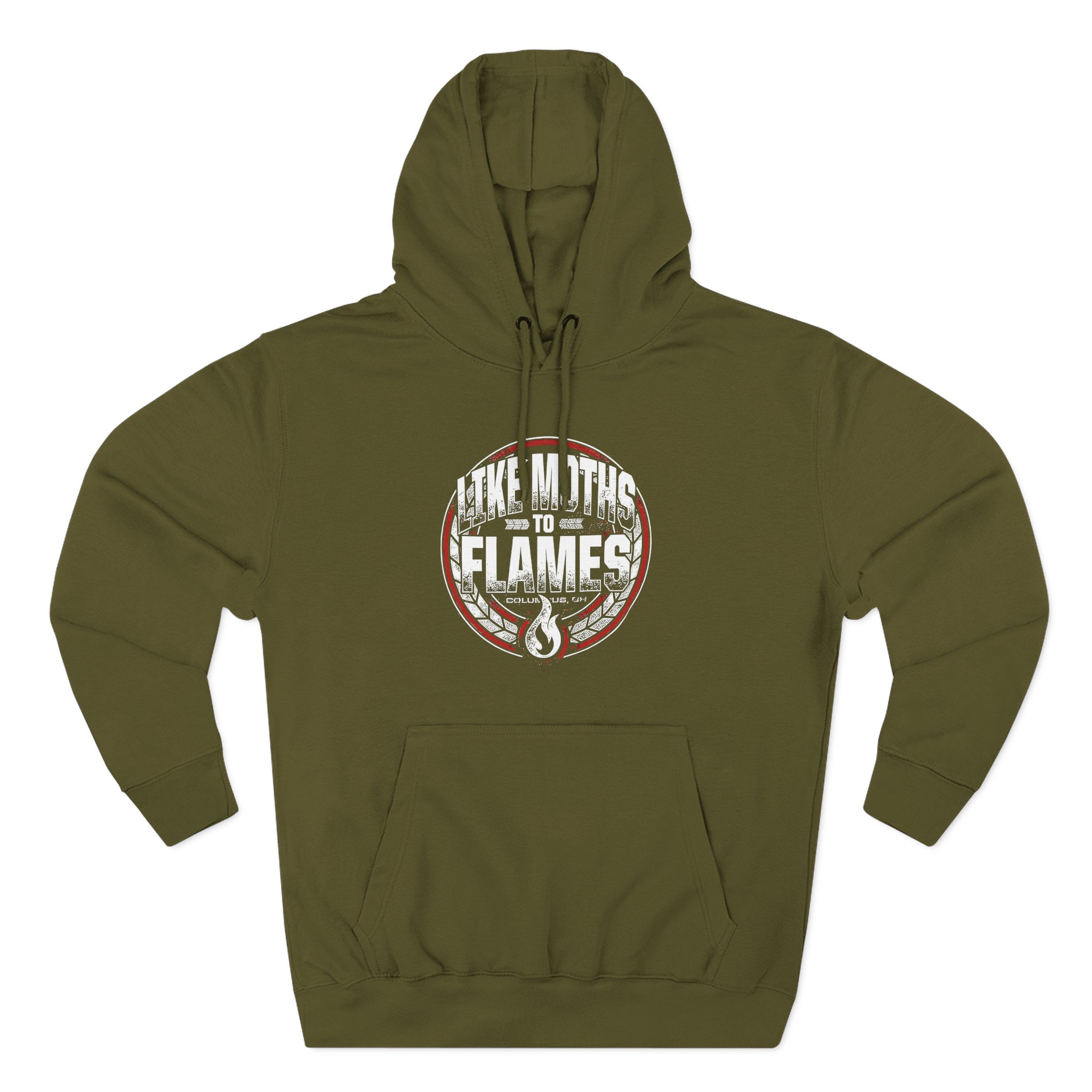 Like Moths to Flames Three-Panel Fleece Hoodie