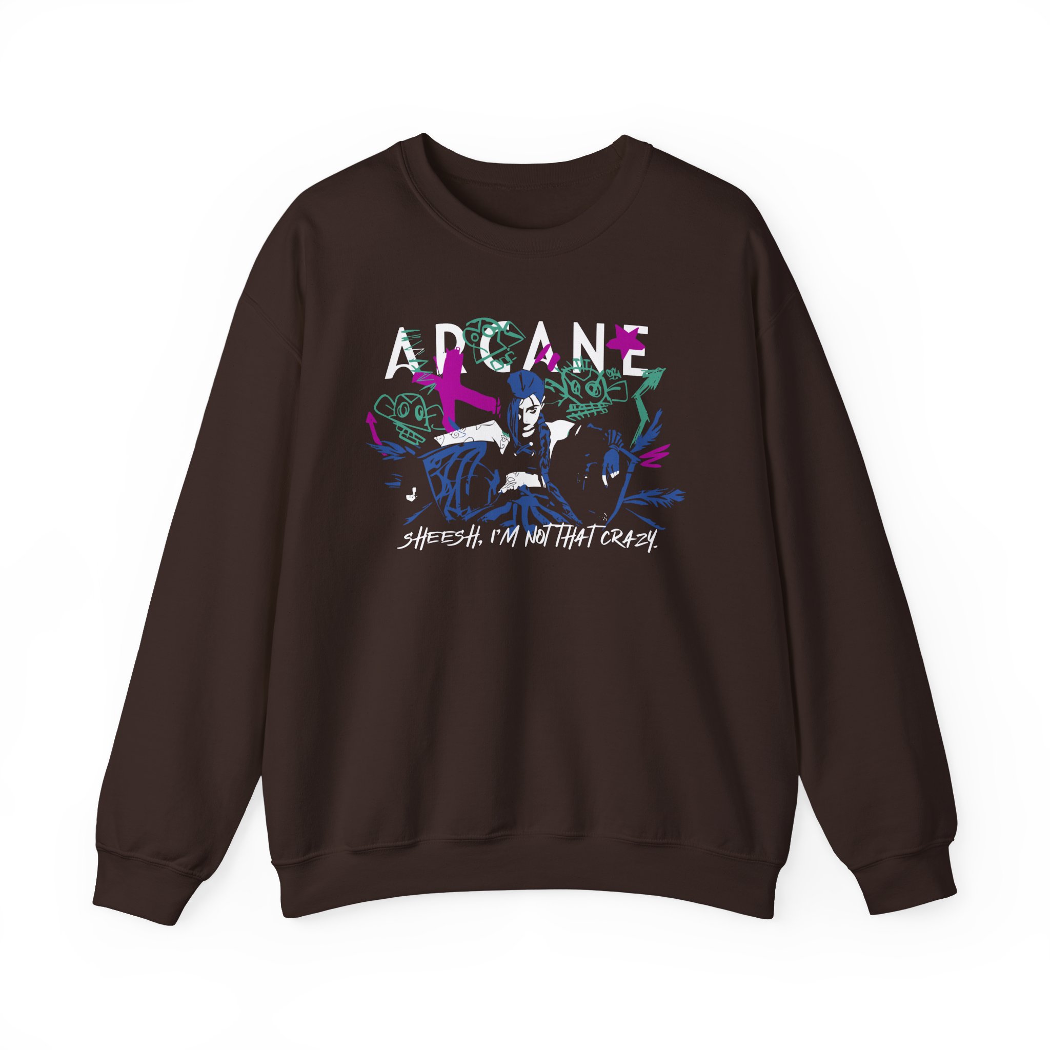 Jinx Arcane Unisex Heavy Blendâ„¢ Crewneck Sweatshirt