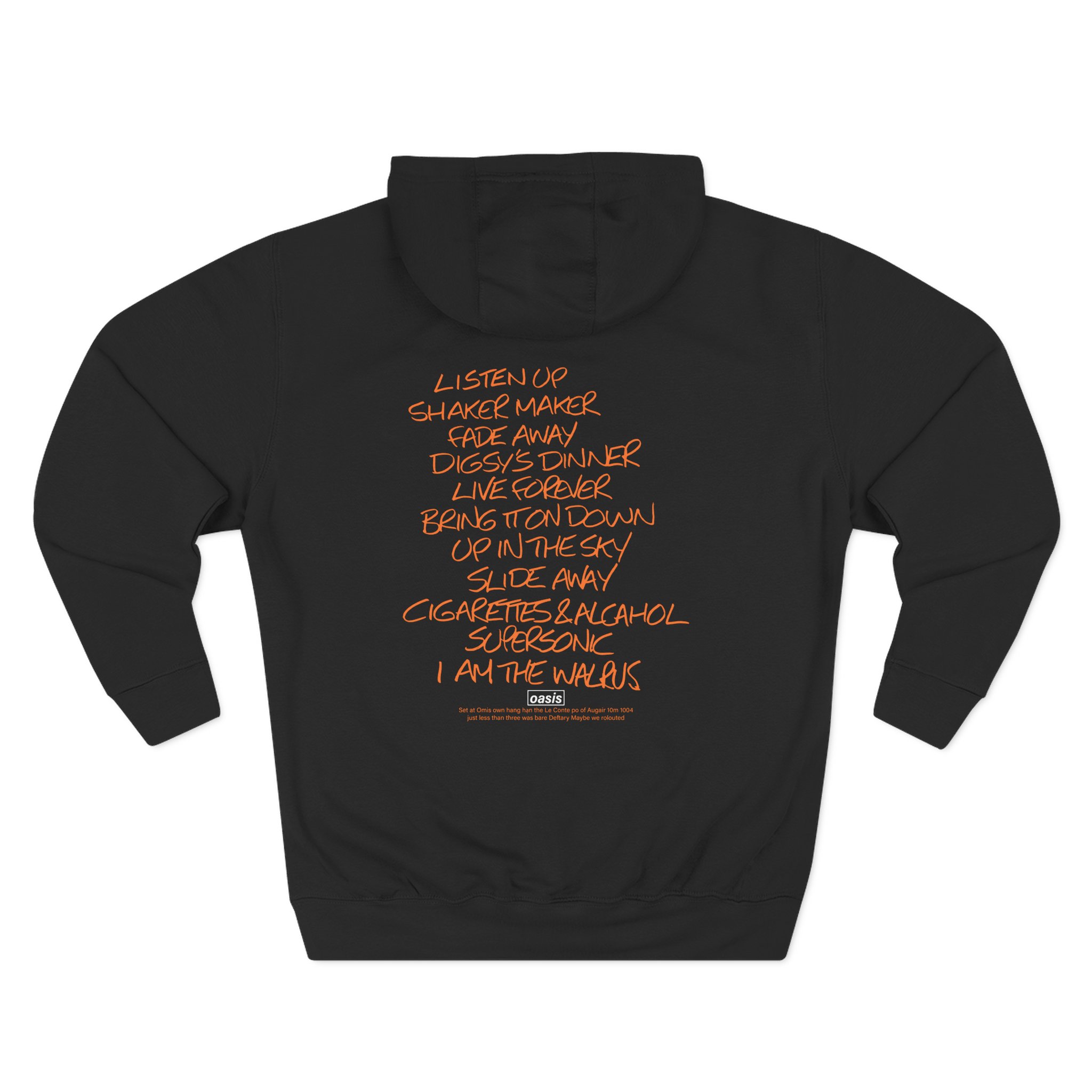 Oasis Setlist Three-Panel Fleece Hoodie