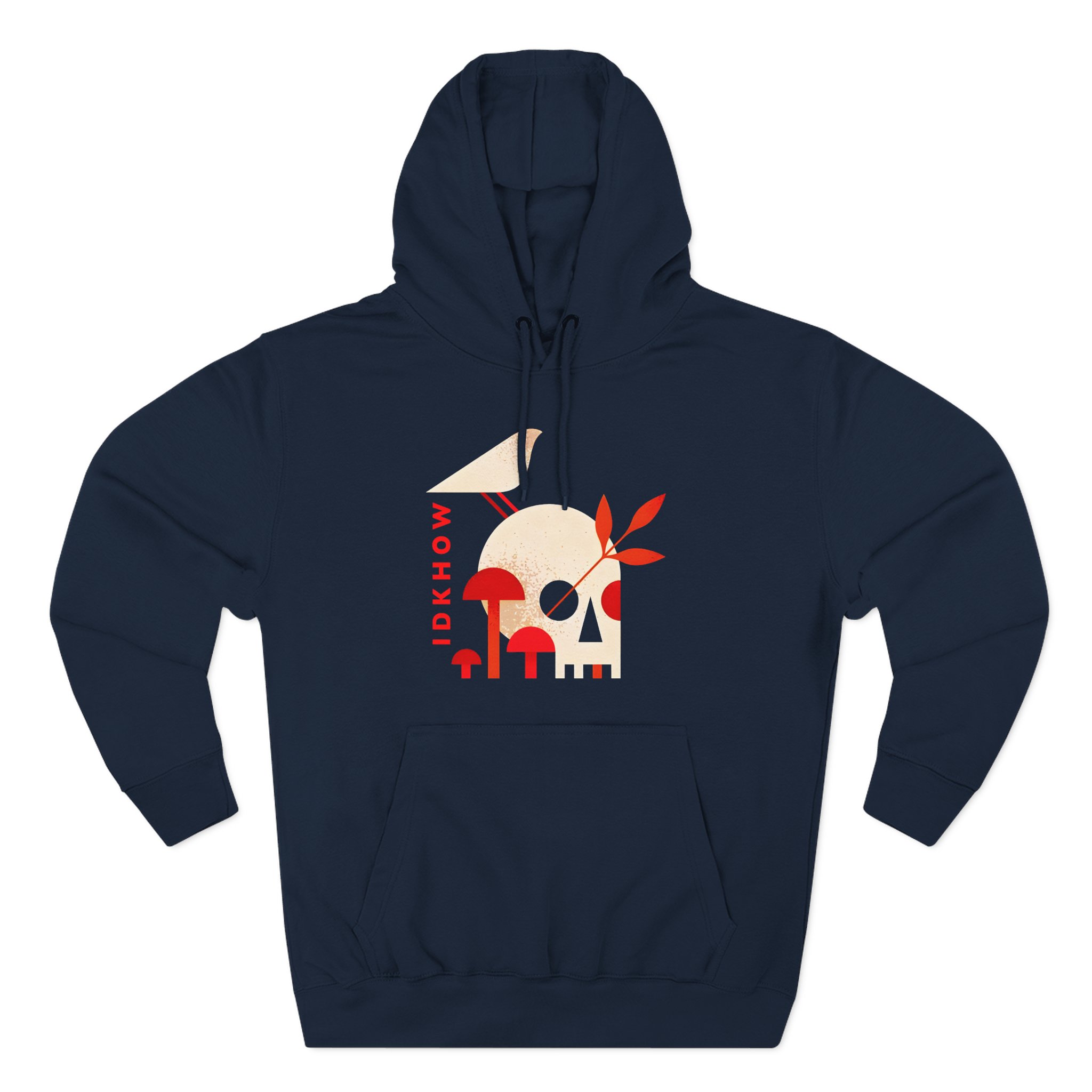 iDKHOW Skull Mushroom Three-Panel Fleece Hoodie