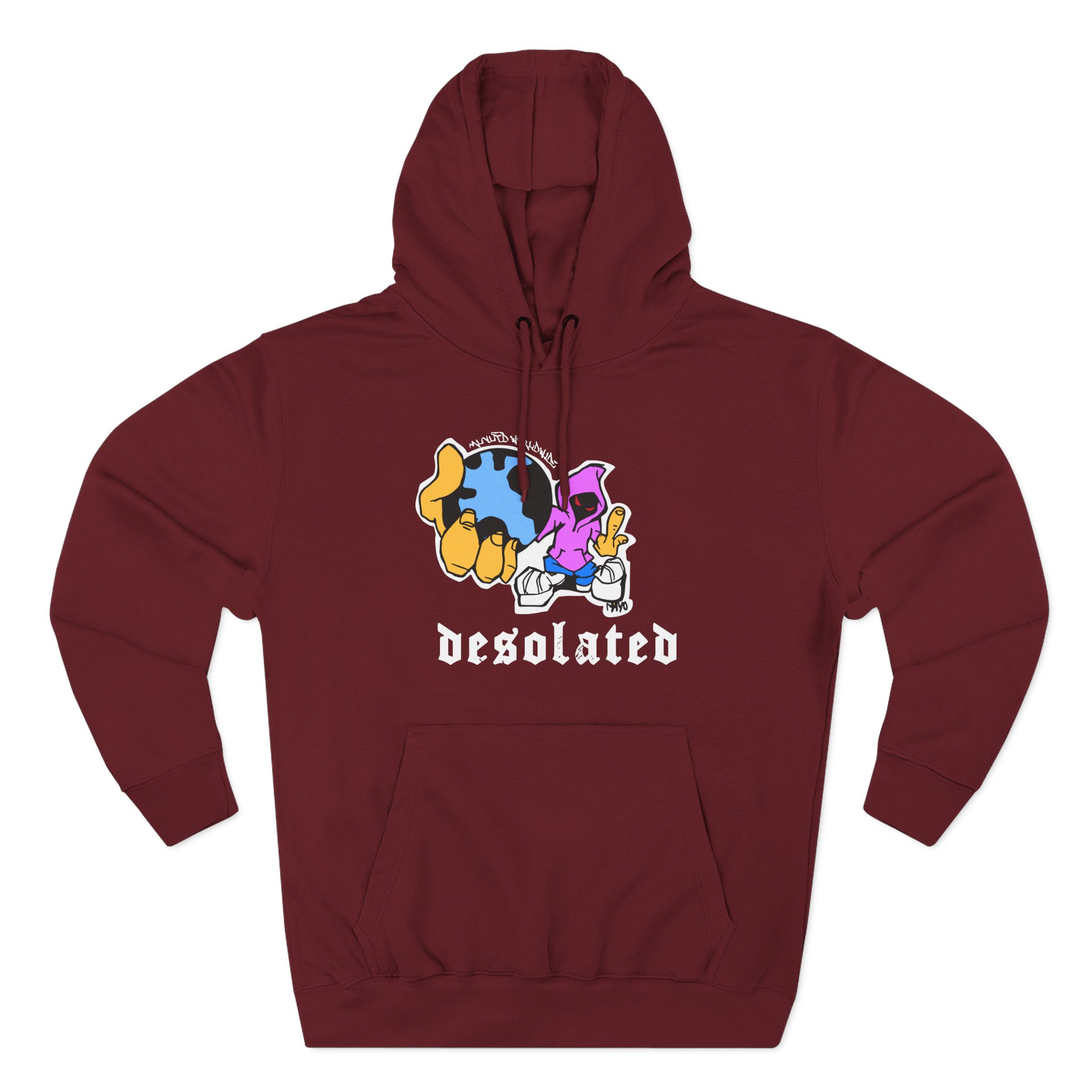 Desolated Globe Three-Panel Fleece Hoodie