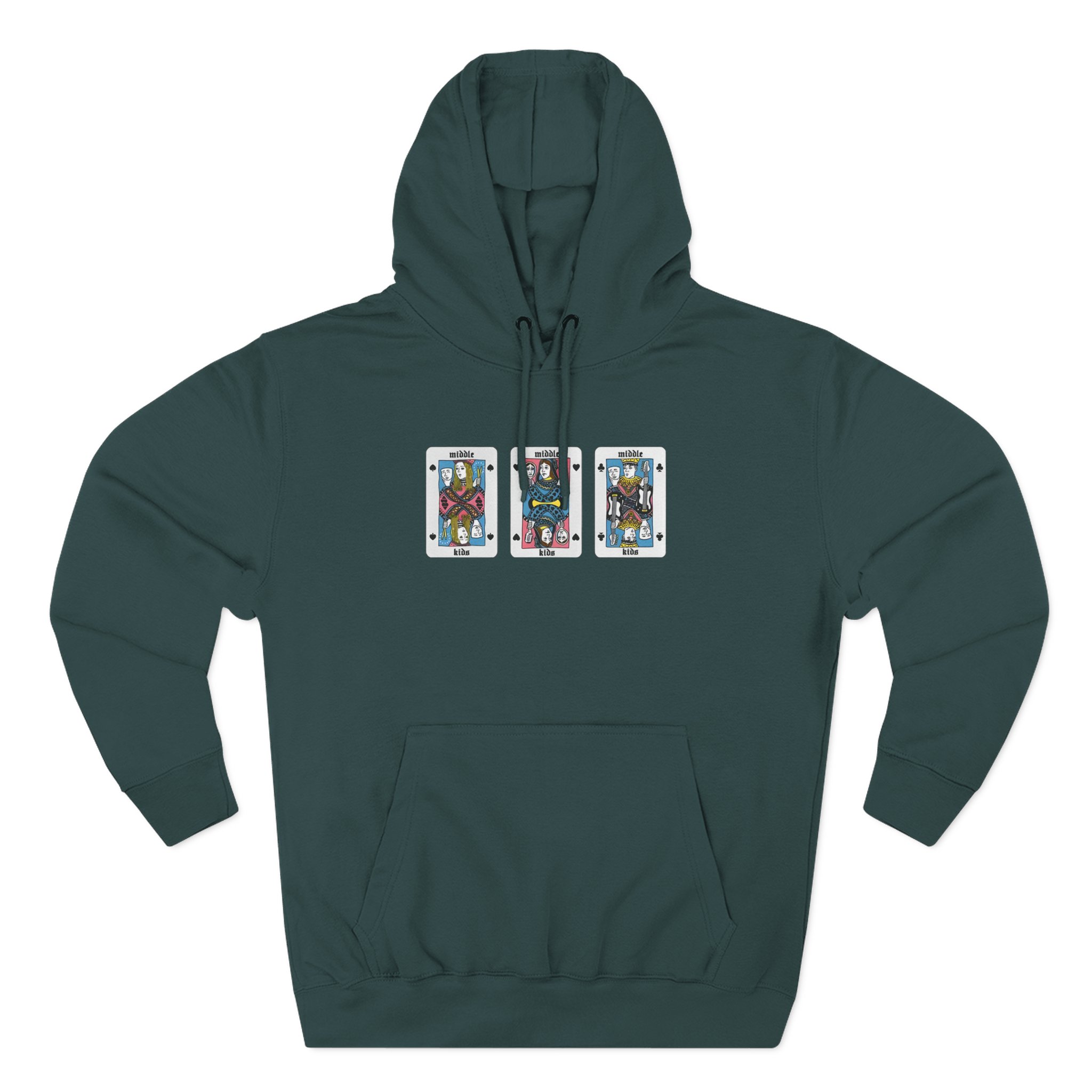 Middle Kids Playing Cards Three-Panel Fleece Hoodie