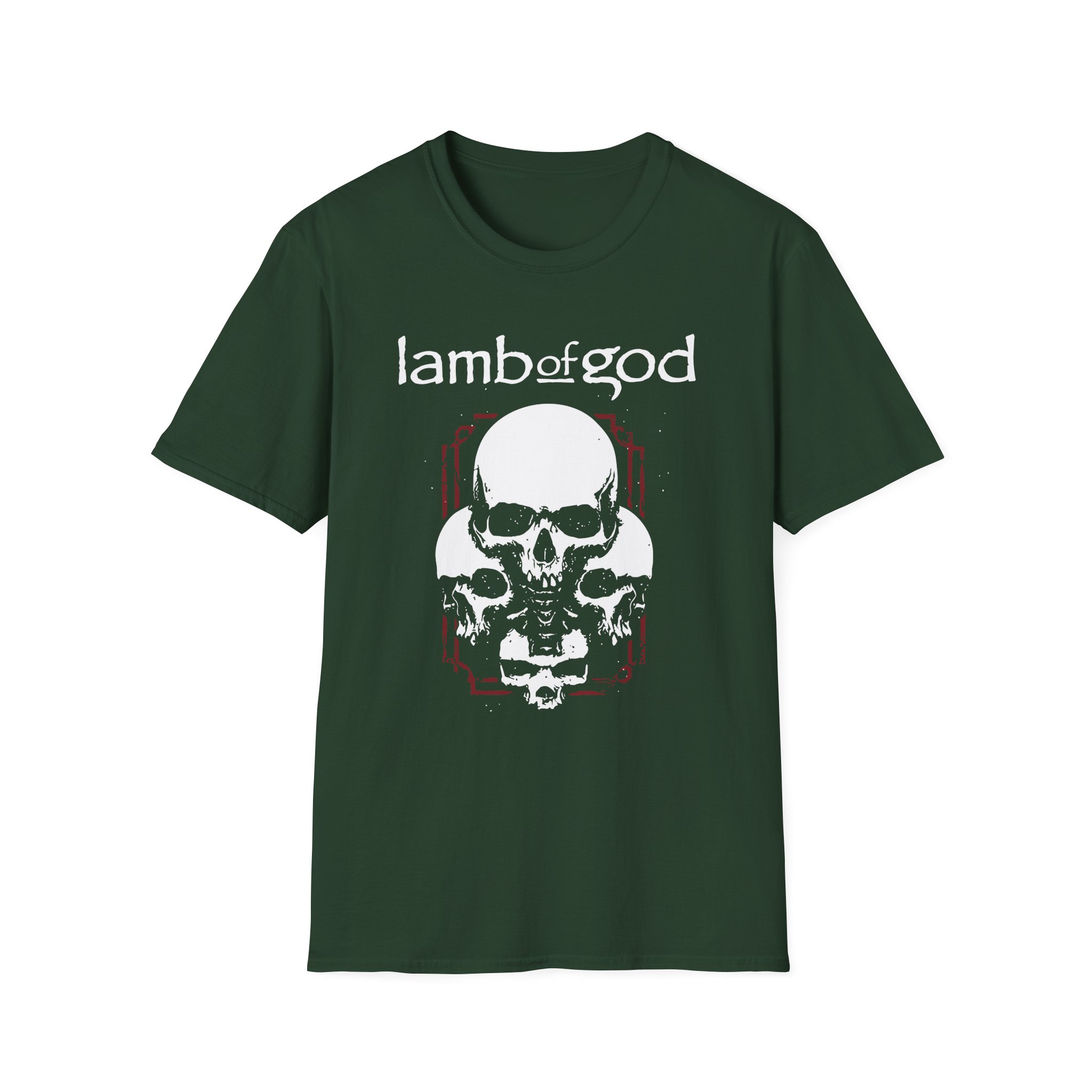 Lamb of God 4 Skulls Unisex Softstyle T-Shirt
