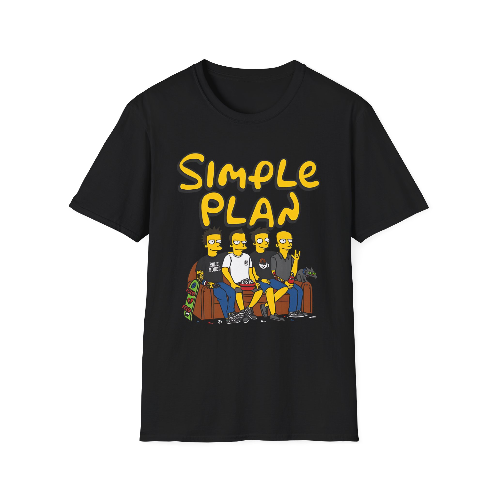 Simple Plan Band on the Couch Unisex Softstyle T-Shirt
