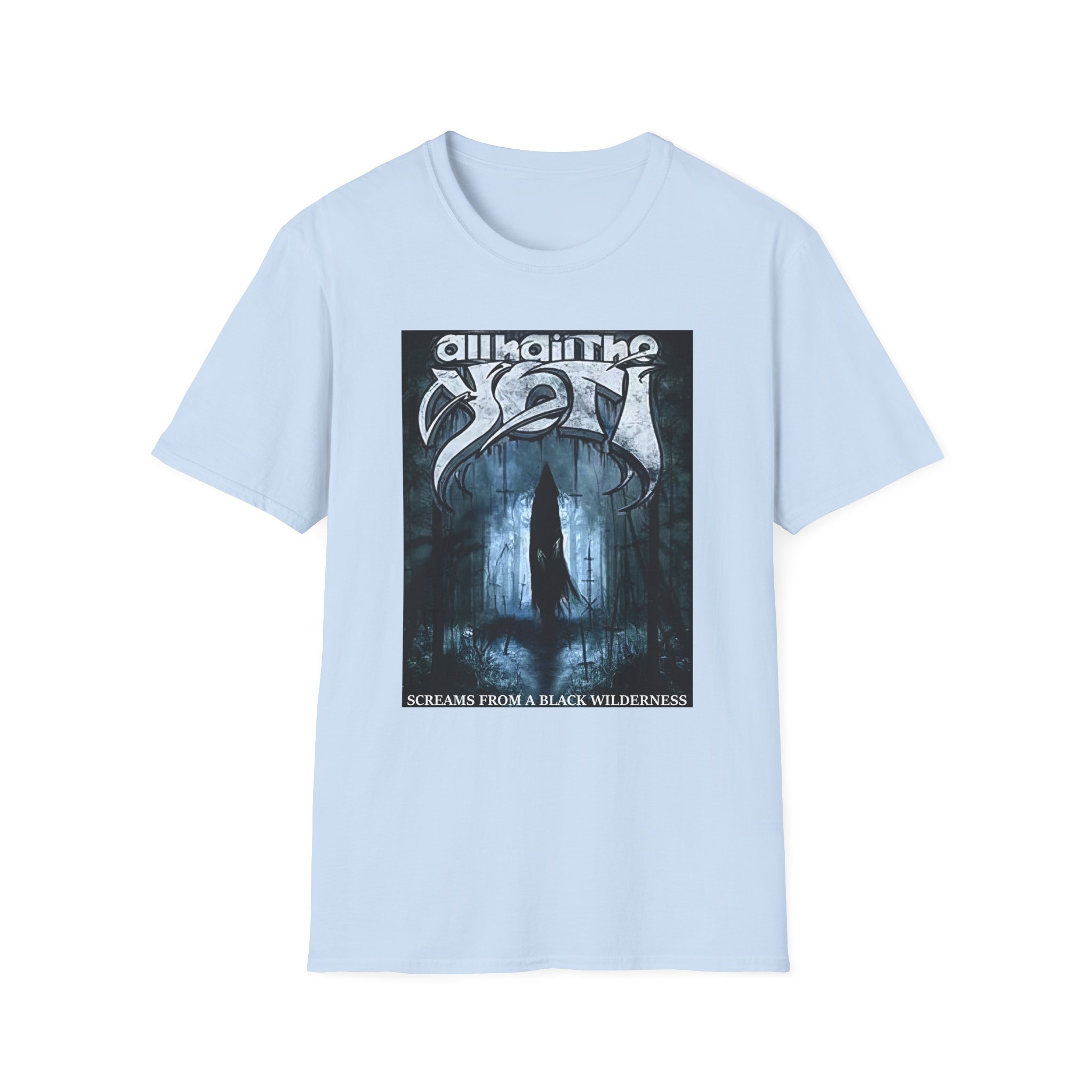 All Hail the Yeti Screams From a Black Wilderness Unisex Softstyle T-Shirt