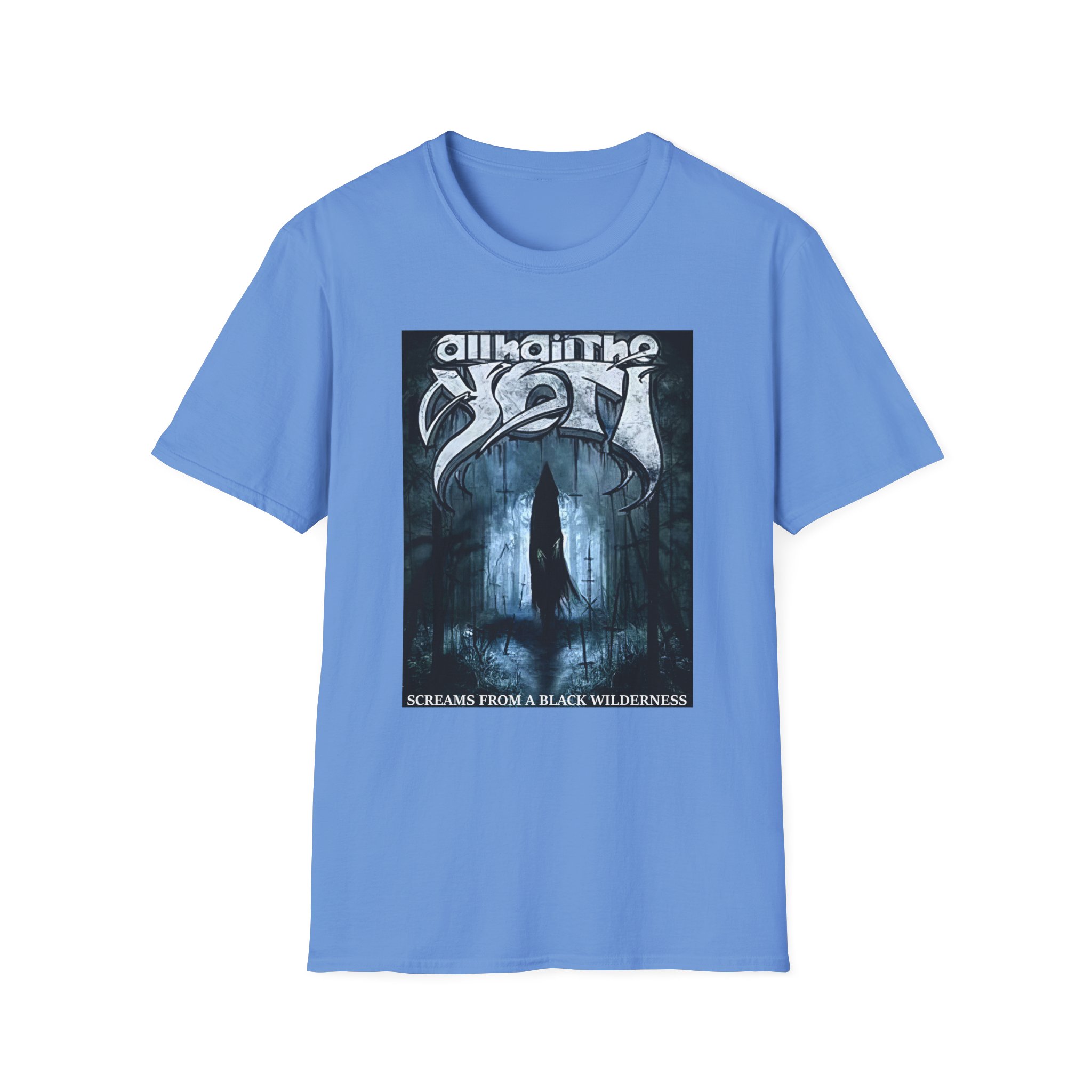 All Hail the Yeti Screams From a Black Wilderness Unisex Softstyle T-Shirt